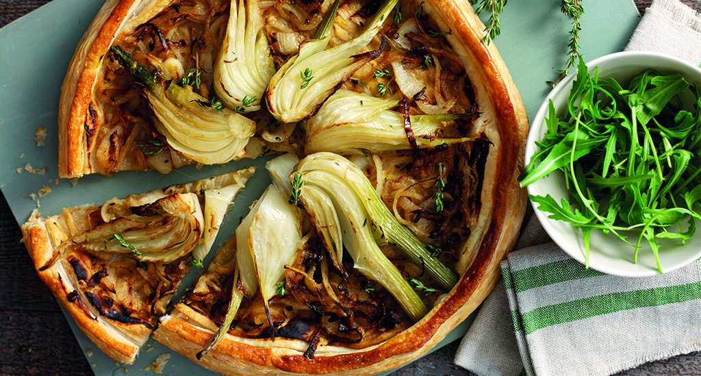 Fennel Tart with Maille Parmesan and Basil Mustard