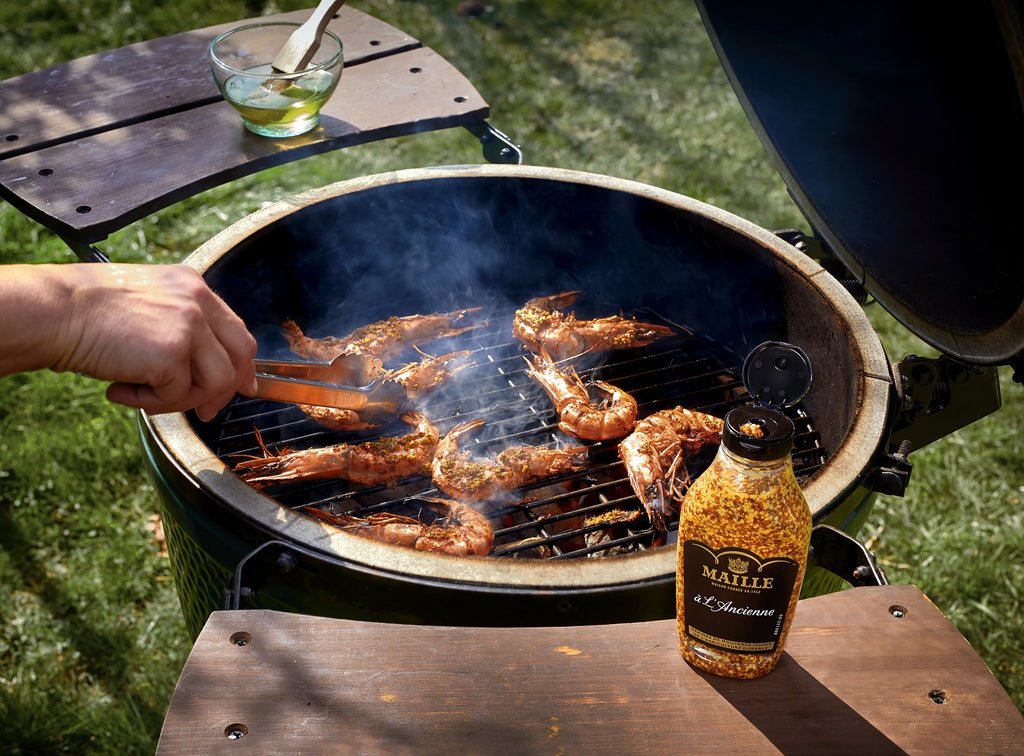 BBQ'ED Prawns with wholegrain mustard