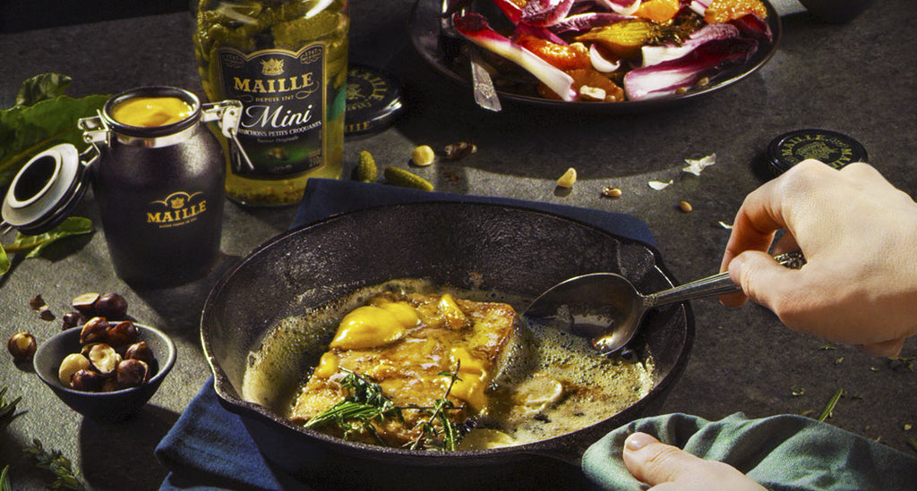 Tofu steak with red chicory and blood orange salad