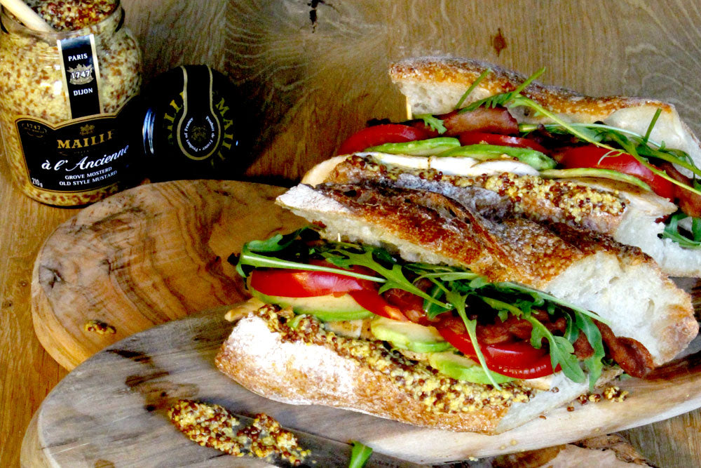 Baguette Sandwich with Maille Wholegrain Mustard