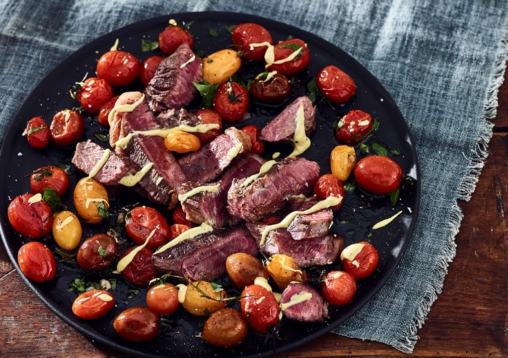 Fillet Mignon With Tomatoes Medium Rare