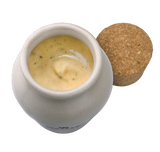 Maille Mustard with Chardonnay White Wine and White Truffle from Alba, Freshly pumped top view