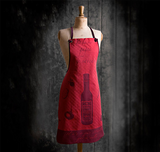 Red Maille Vinegar Kitchen Chef Apron on mannequin