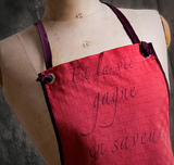 Red Maille Vinegar Kitchen Chef Apron detail