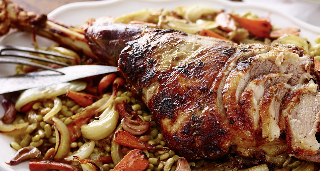 Lazy Leg of Lamb with Thyme, Fennel and Flageolet Beans