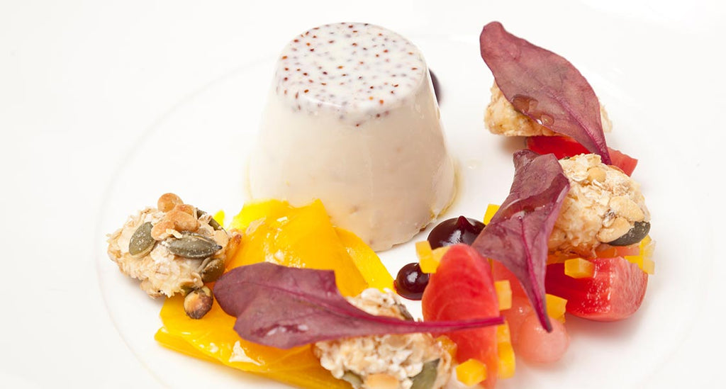 Panna Cotta, Beetroot & Goat Cheese Crumble