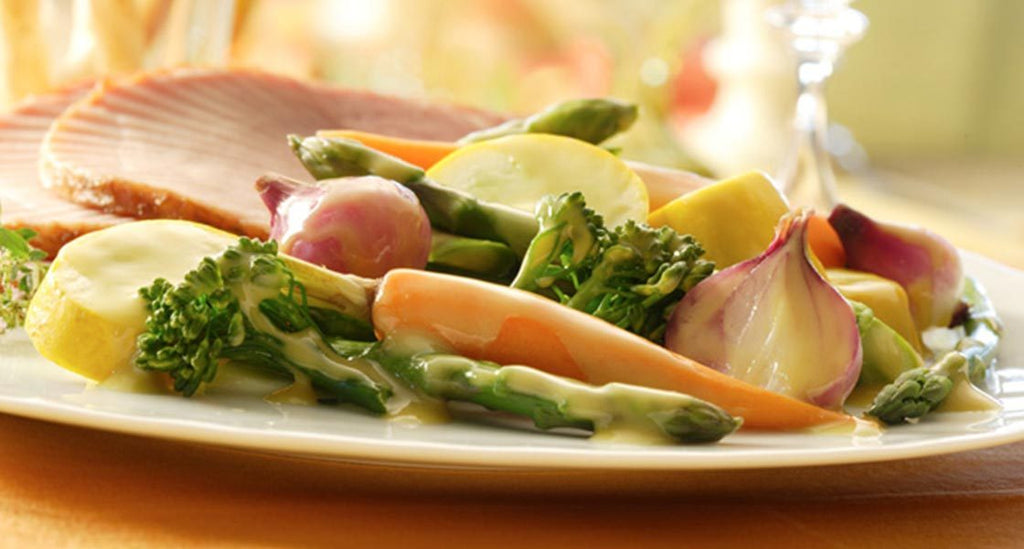 Steamed Vegetables with Dijon Dressing
