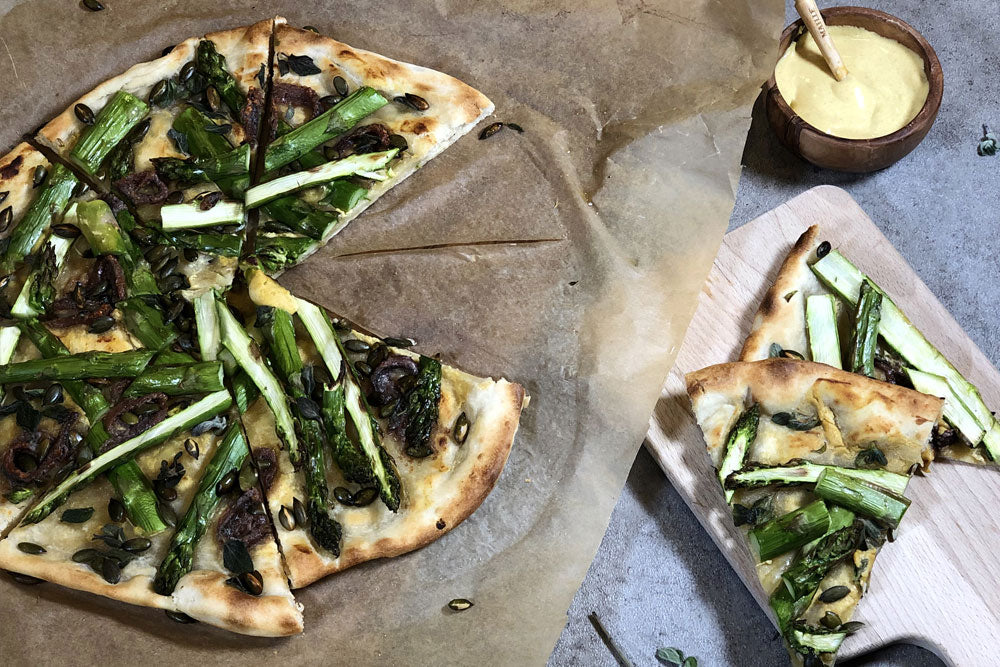 Asparagus Dijon Mustard Pizza