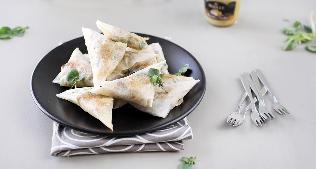 Watercress and Apple Samosas